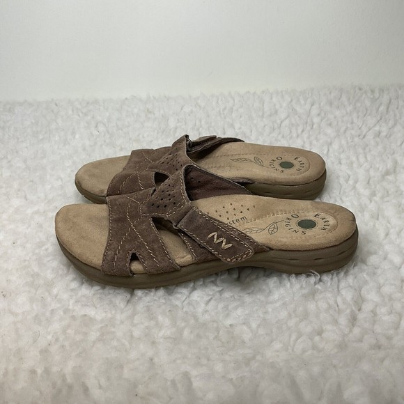 Earth Origins Size 6M Sandals Women's Selbe Slide Brown Suede Welltek Comfort - Picture 5 of 6